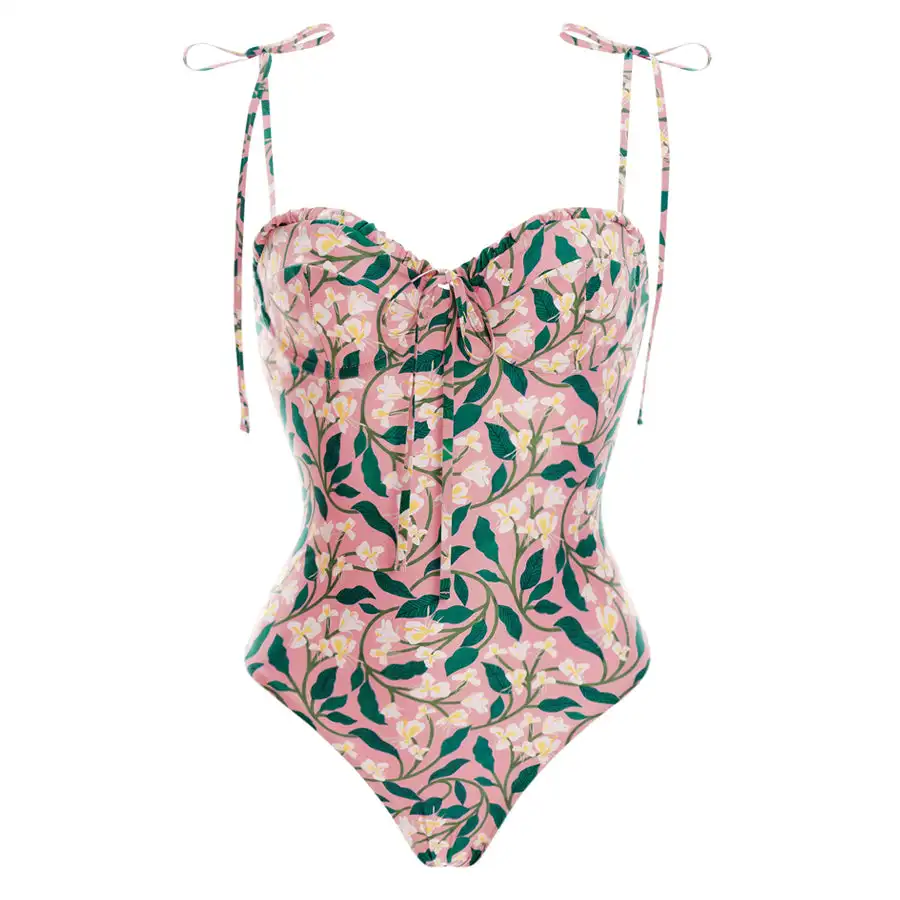 Maillot de bain une pièce dos nu à fleurs 3D, licou, Industries ong, dédouanement, vêtements de plage sexy, vêtements de vacances