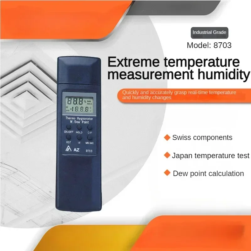 

AZ8703 Portable Digital Display Temperature and Humidity Meter Handheld High Precision Industrial Thermometer and Humidity Meter
