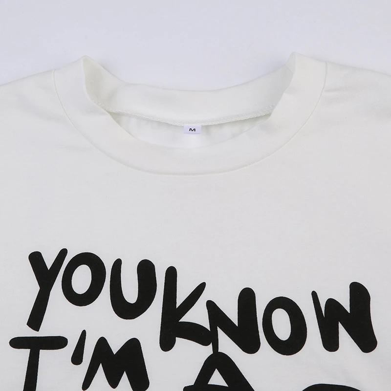 Y2K Clothes Harajuku Casual Gothic Tops Pure Cotton T Shirt Hip Hop Vintage Letter Oversized Graphic Print Women Top Tee 2000s