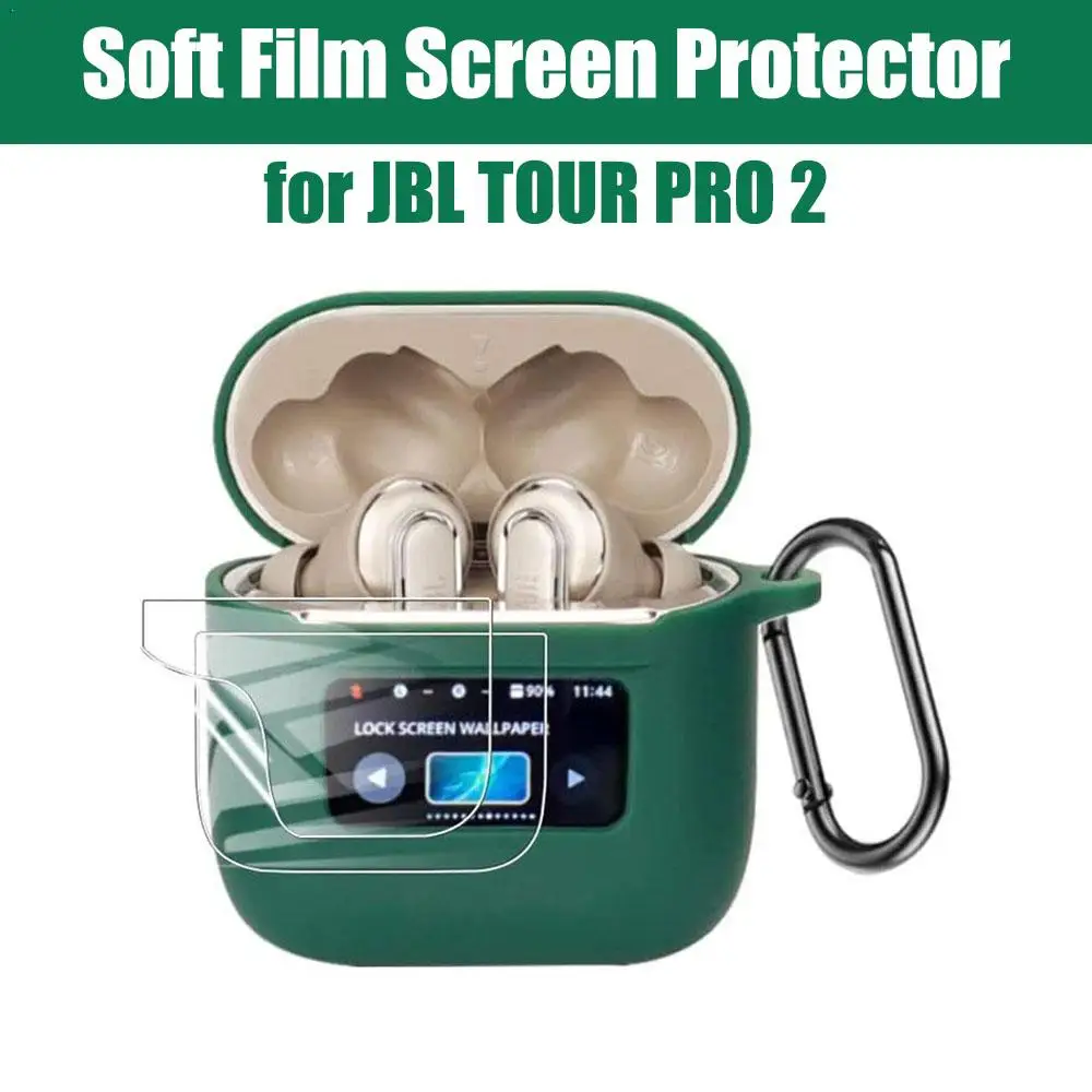 Soft Film Screen Protector for JBL TOUR PRO 2 HD TPU Clear Film For Earbuds Charging Case Screen Accessories