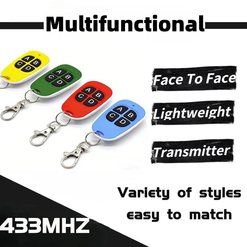 433MHz Universal Remote Control 4-Key Copy Key Opener Garage Door Handheld Transmitter
