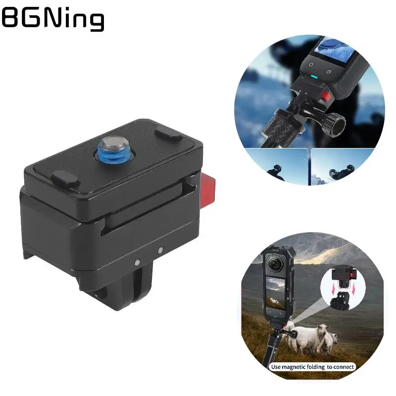 X4 Quick Release Mount Fast Switch Plate for Insta360 X4 Magnetic Base Foldable Tripod Adapter for Insta 360 X4 Action Camera