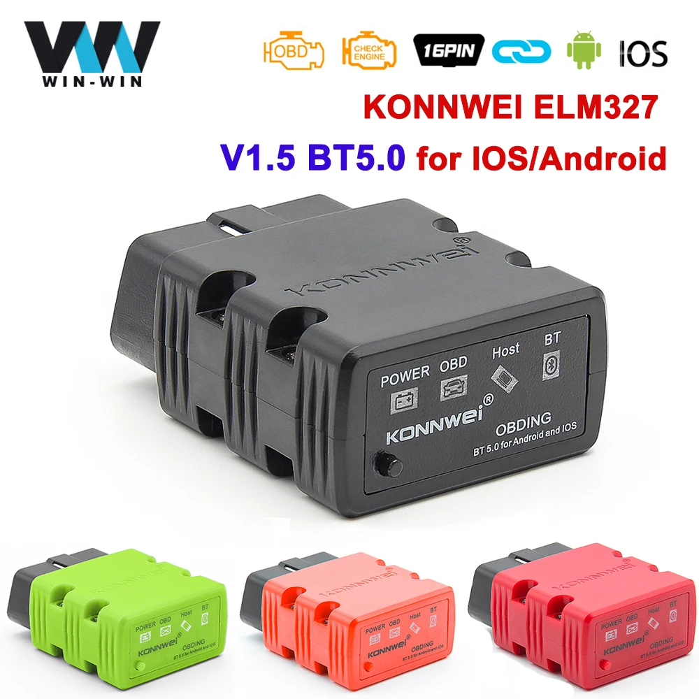 KONNWEI KW902 ELM327 V1.5 OBD2 Scanner Bluetooth 5.0 for IOS Android ODB2  OBD 2 Auto Car Diagnostic Tool PK Vgate