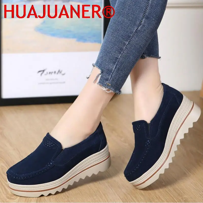 2023 Spring Women Flats Shoes Platform Slip On Flats Woman Sneakers Female Suede Ladies Tenis Loafers Moccasins Casual Shoes