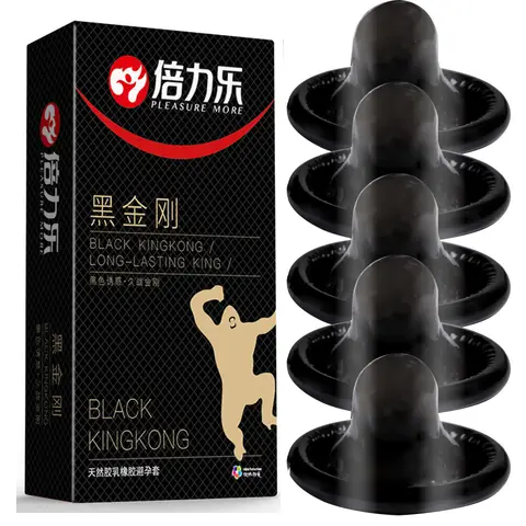 10pcs Condomss Black Durable Ultra Thin Peniss Sleeve Long Lasting Natural Latex Lubricated Condom Men Contraception sexx Products