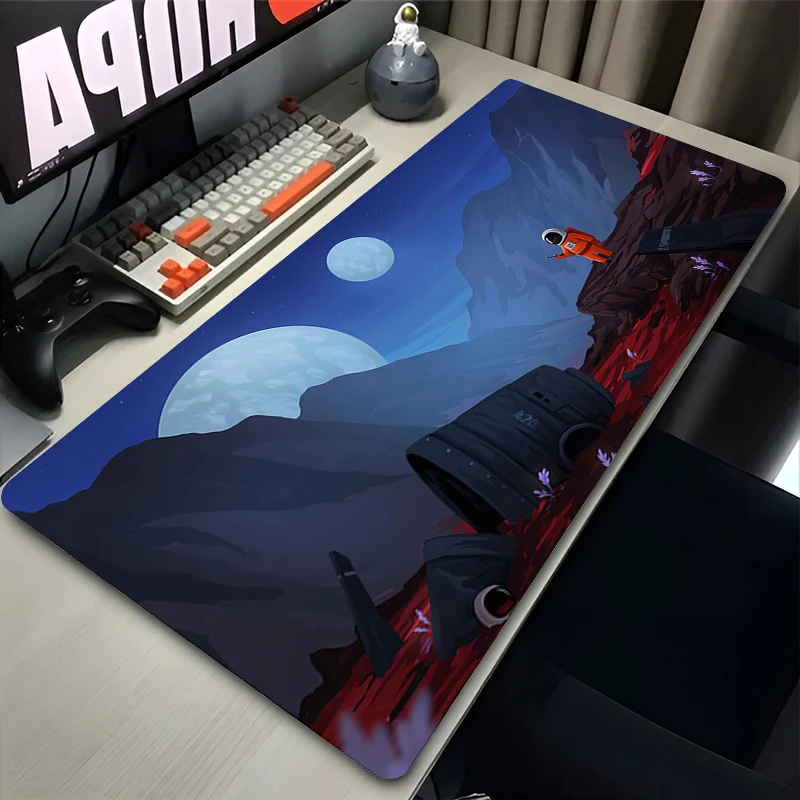 Mouse Pad Non-Slip Desk Mat Gaming Accessories Stitched Edges For Home And Gamer Keyboard Pad Outer Space Astronauts Mousepad