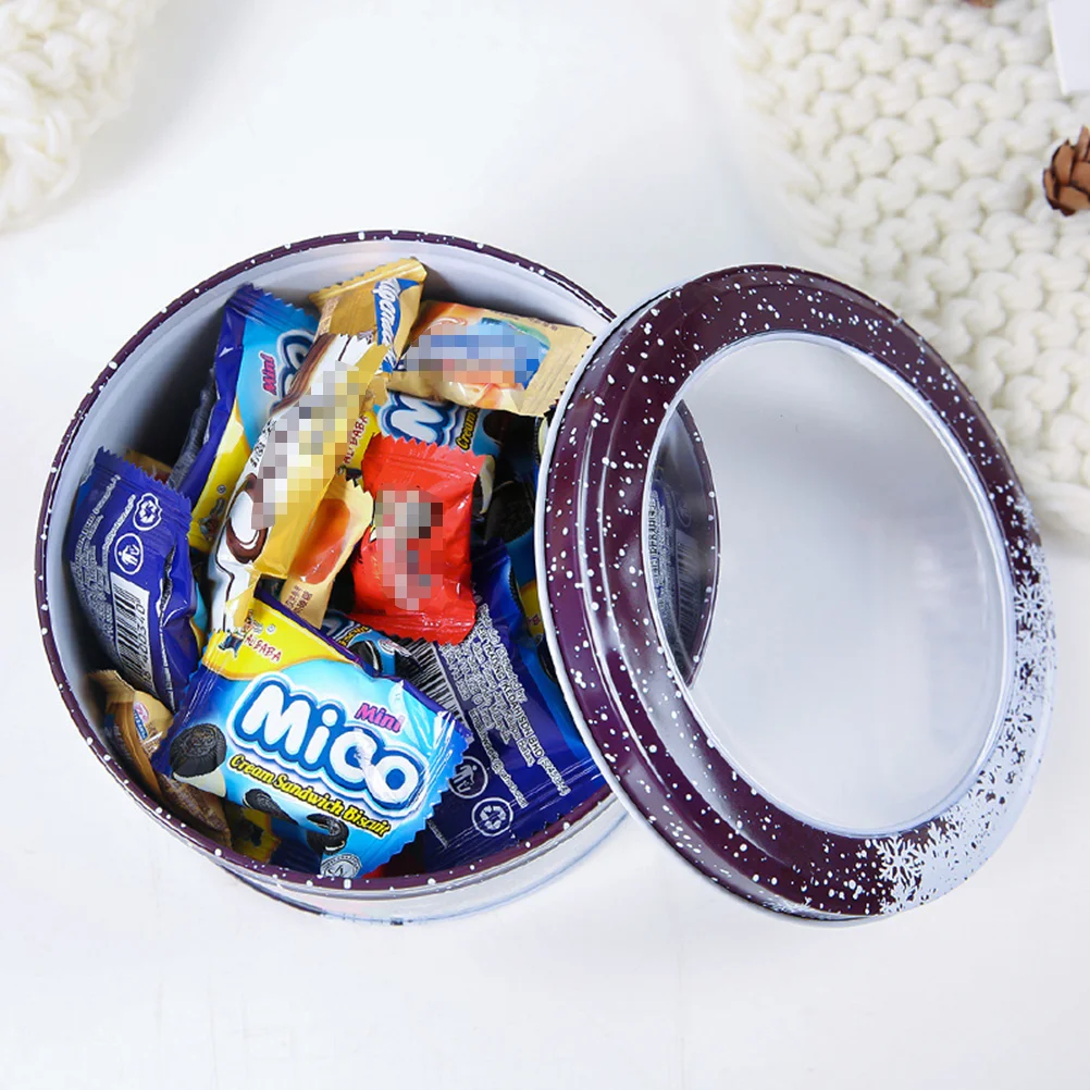 2 PCS Christmas Gift Tin Candy for Iron Biscuits Jar Cookie Containers Giving Gifts