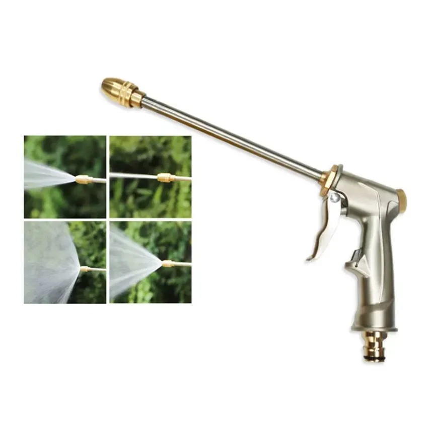 High Pressure Power Washer Water Jet Watering Gun High-grade Metal Plating Water Gun Powerful Hose Nozzle Car Water Spray Tool