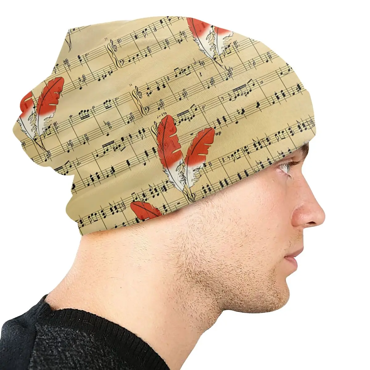 Kass Melody Thin Skullies Beanies Autumn Spring Caps For Men Women Feathers Ski Caps Bonnet Hats image 4