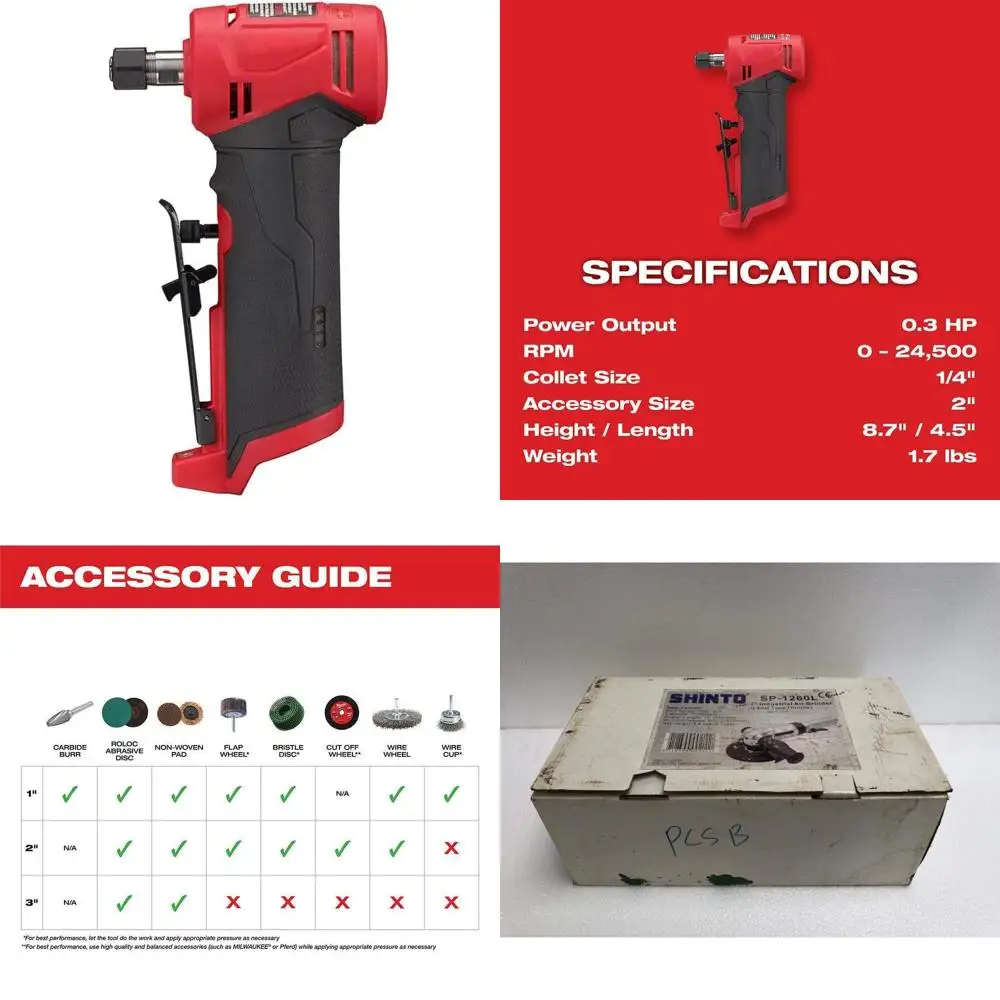 

12V 1/4 Inch Cordless Right Angle Die Grinder - Compact and Powerful for Precision Grinding and Cutting Tasks