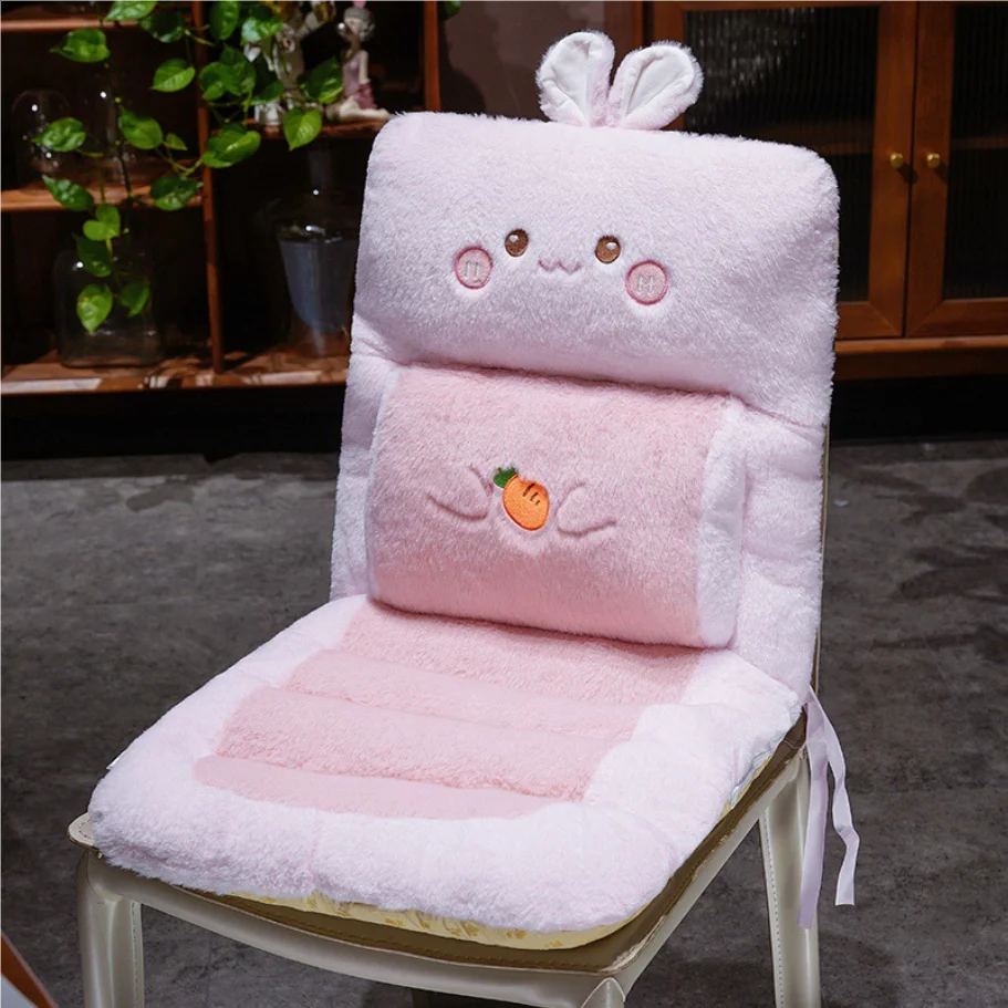 Cartoon Plush Cushion Chair with Thick Non Slip Design Integrated Cushion with Straps Very Suitable for Home Office Use