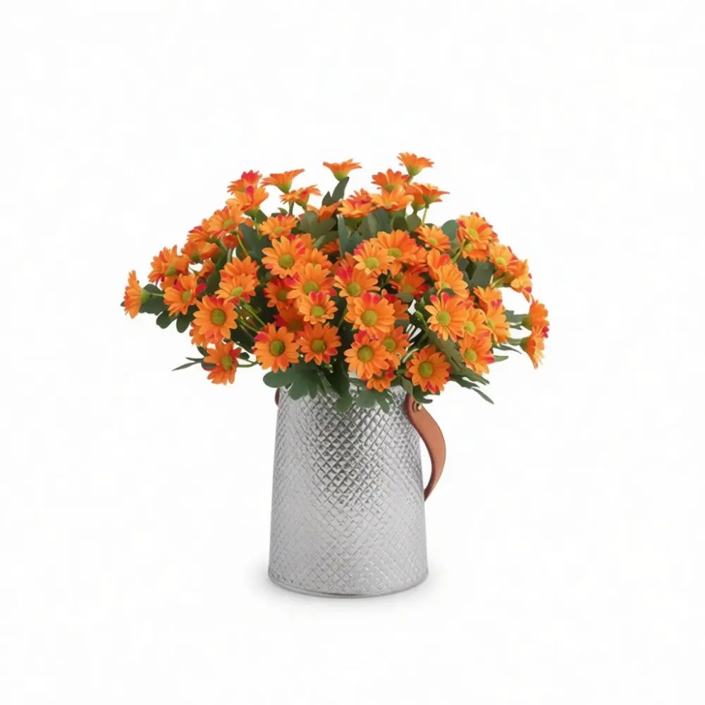 Plastic Artificial Daisy Flower Bouquet Realistic Faux Floral For Wedding Party Office Desktop Decoration Plant Craft