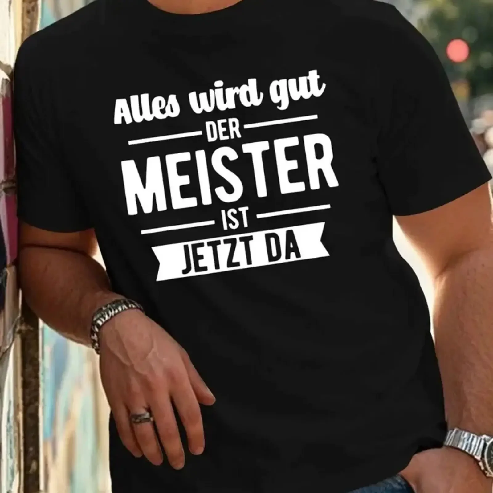 Slogan T shirt Everything will be alright the master is here now cool fun shirts cult classic vintage Washed Versatile Soft
