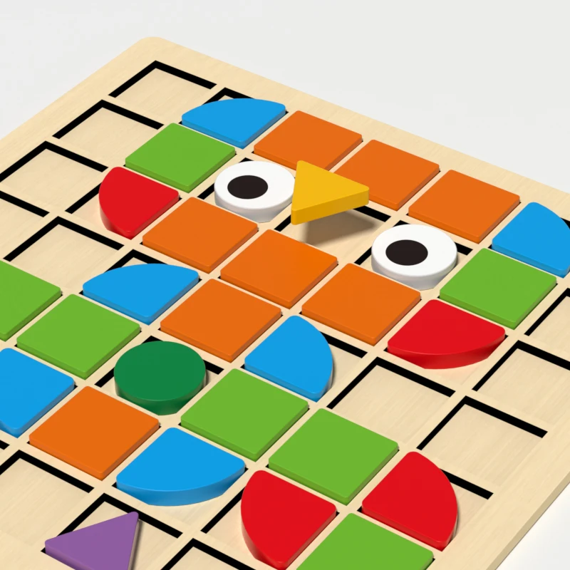 120PCS Montessori Cognition Puzzle Board Logical Training Matching Game Early Educational Toys Gifts For Children Kids