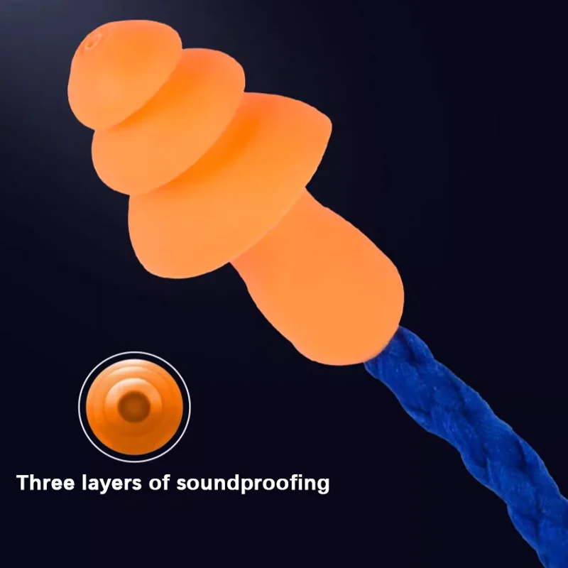 3M 1270 Soundproof Earplugs Noise Protection Waterproof Swimming Sleep Learning Industrial Christmas Tree With Cord Protection