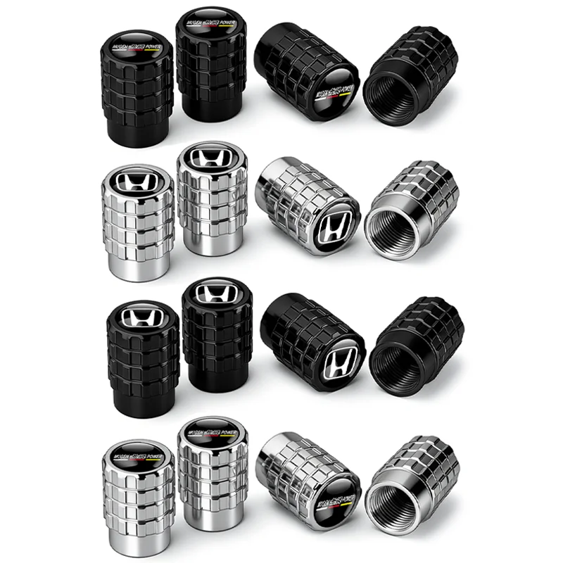 Tapas de Válvula de Neumático con Emblema Metálico 3D para Honda Mugen VTX City Civic VFR Power Type R Type S, Accesorios Exteriores para Autos