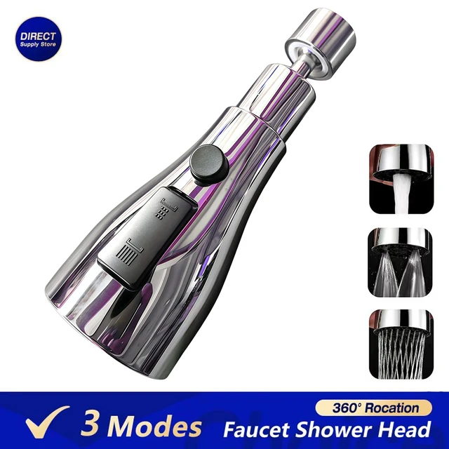 Uniwersalny 3 tryb kran kuchenny Adapter aerator głowica prysznicowa ciśnienie w domu oszczędzanie wody Bubbler Splash filtr złącze dyszy kranu