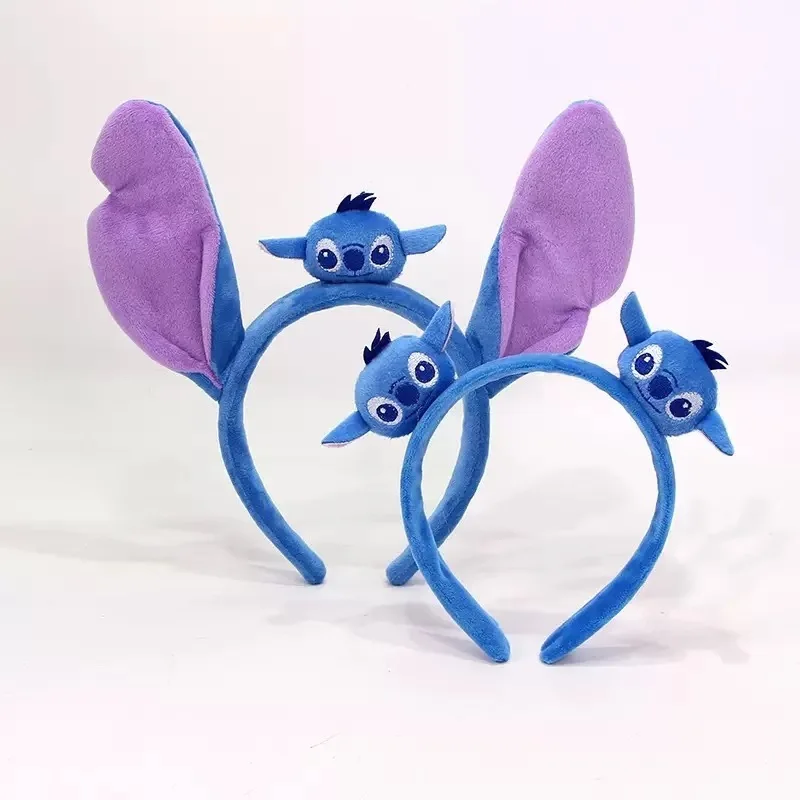 

New Disney Stitch Ear Headband Kawaii Stitch Hair Clip Face-Wash Headpiece Holiday Event COS Hair Accessory