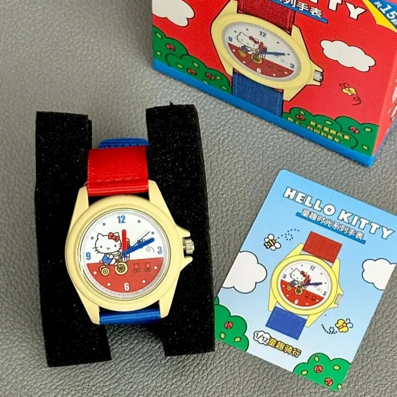 Anime Sanrio Hello Kitty Figures Blind Box Toys Cartoon Watch Fun Time Series Collection Decoration Girls Boys Gifts view 2