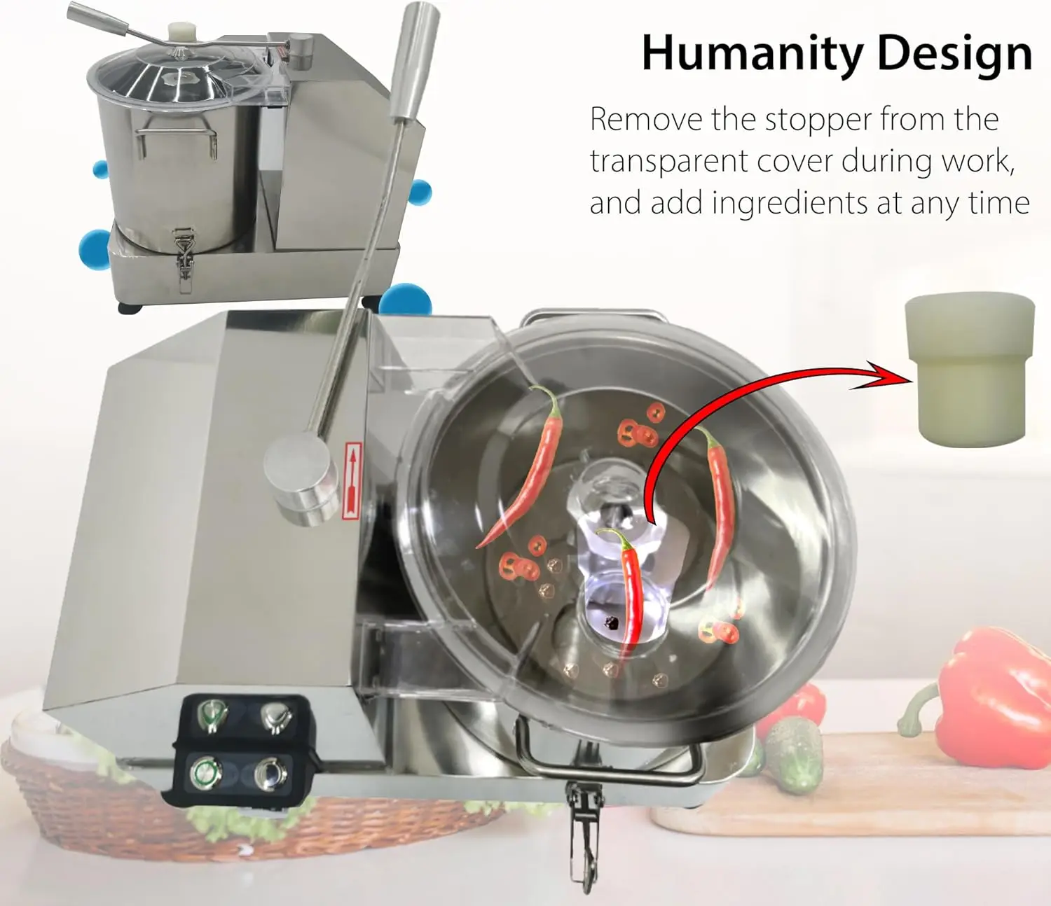 12L Commercial Meat Vegetable 2000W Stainless Steel Electric Vegetable Blender Cutter Meatball Beater Grinder Processing Machine