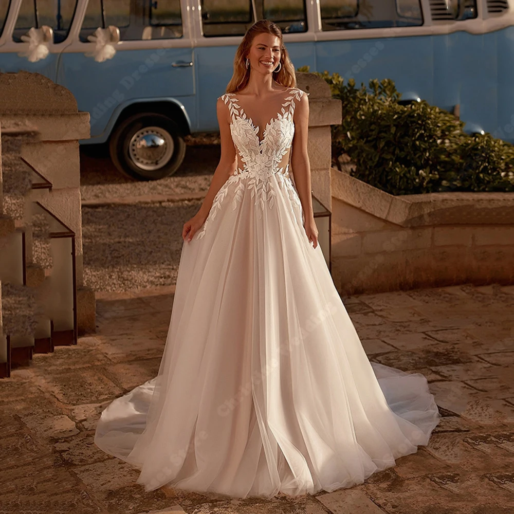 Vestidos de casamento feminino profundo em V, vestidos de noiva elegantes, querida formal, banquete de noivado 2024