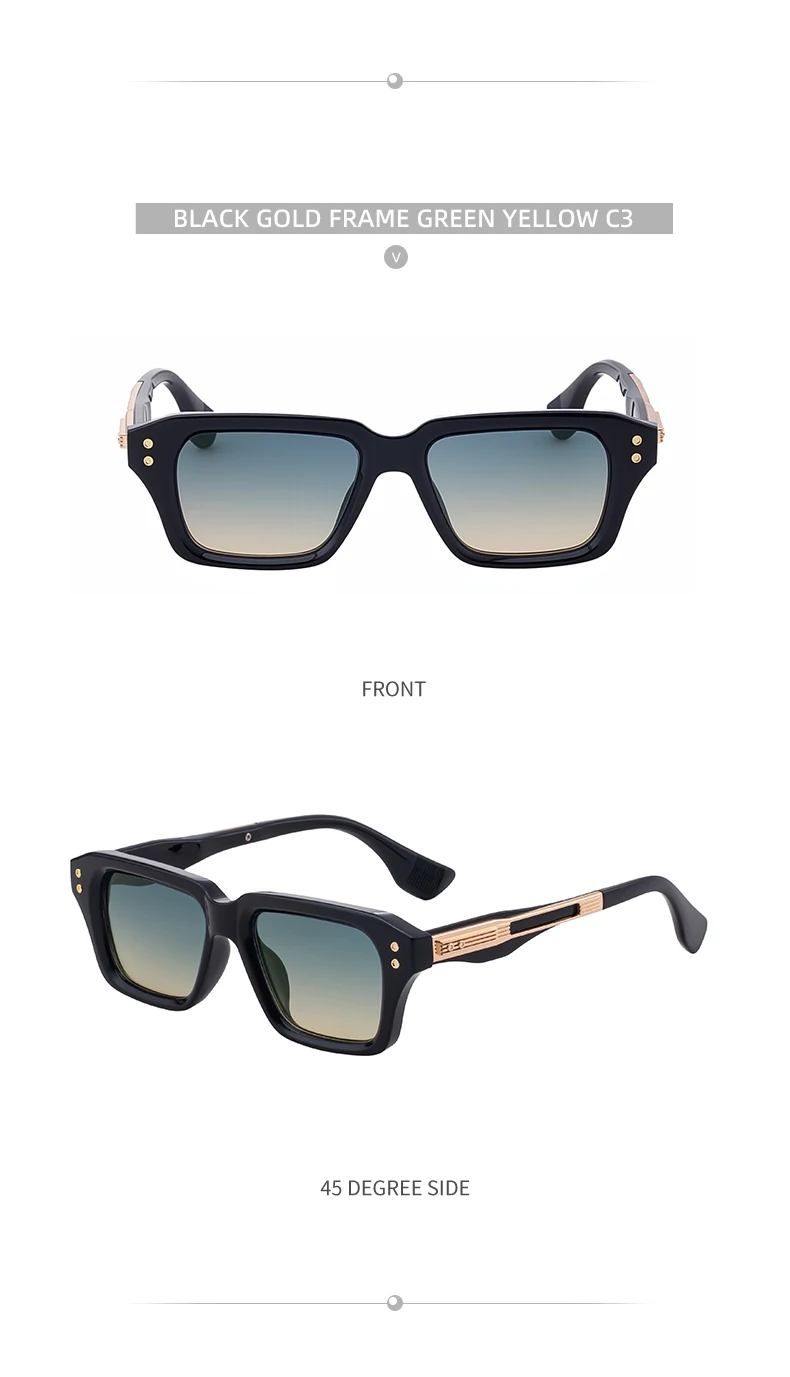 Retro Polarisierte Quadratische Punk Sonnenbrille Männer 2026 Luxus Marke Designer Klassische Fahren Schild Sonnenbrille für Männliche Shades UV400 – Detail 17