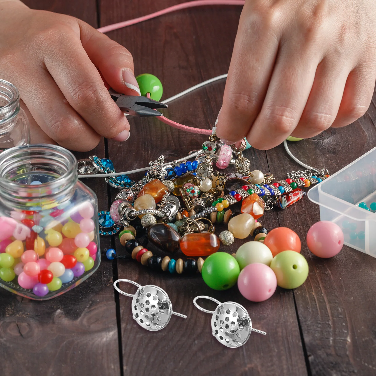 

10Pcs Lotus Pod Earring Findings Metal Bezel Tray for Cabochon Settings DIY Jewelry Making Supplies Dangle Drop Pendant Craft