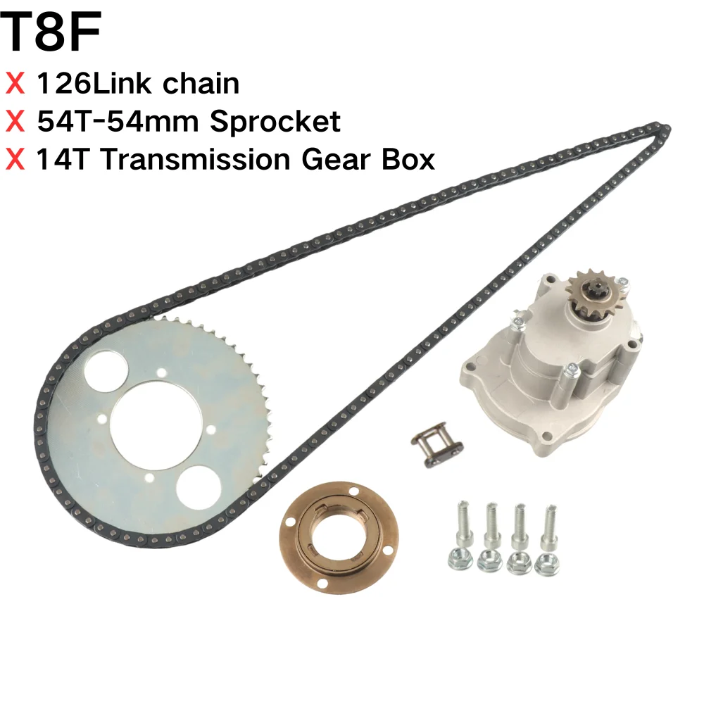 T8F 44T/54T 4Bolt Rear Sprocket 126Link T8F Chain Gear Box for 47cc 49cc Pocket Bike Mini Moto Bicycle Quad ATV Electric Scooter