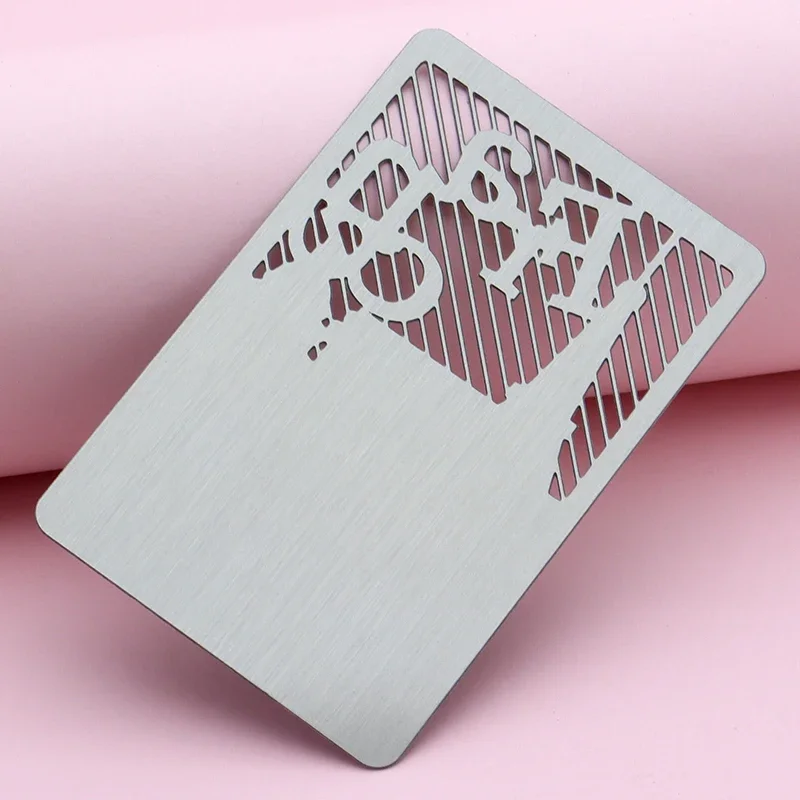 Металлическая пустая нержавеющая сталь, заводская высококачественная визитная карточка из матового фона с тиснением, серебряная визитная карточка из нержавеющей стали