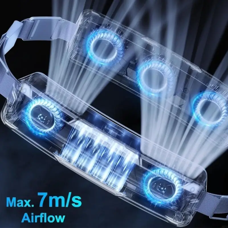 J6PE محمولة حزام الجليد مروحة القابلة لإعادة الشحن 5000 مللي أمبير في الهواء الطلق لاستخدام الصيد في المخيم في الهواء الطلق