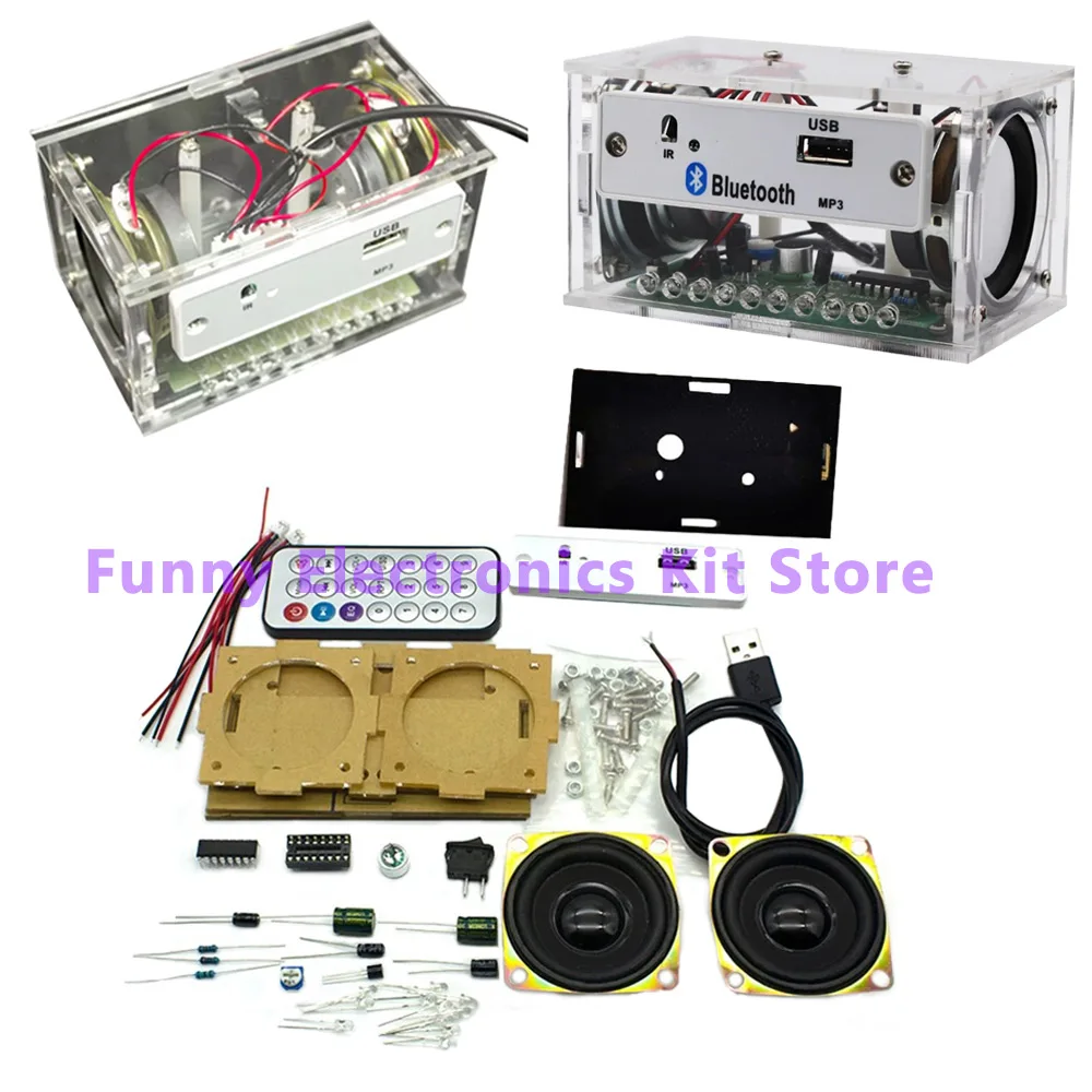 DIY White Stereo Bluetooth Speaker Kit - Electronic Soldering Project for Learning And Practice Teaching Electronics