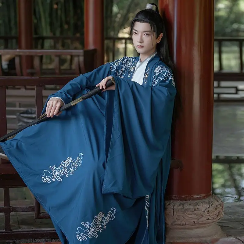 Original adult Hanfu male ancient costume overbearing swordsman Chinese style martial arts boys elegant elegant suit