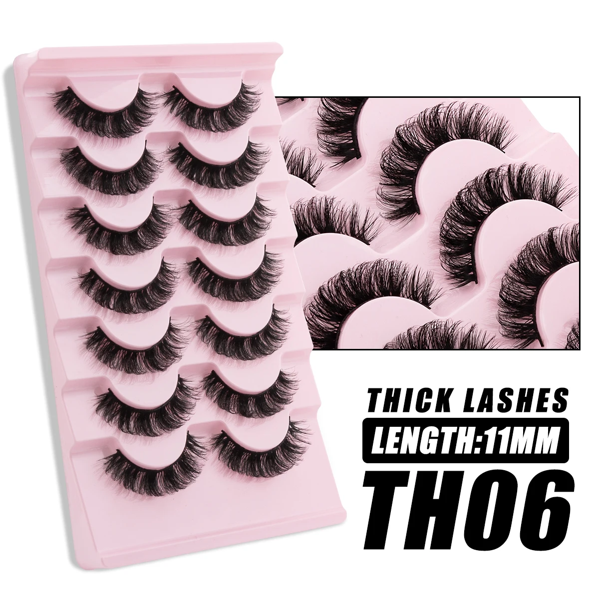 SEXYSHEEP Natural Eyelashes Cross Manga Lashes 3D Mink Lashes False Eyelashes Soft Wispy Volume Fake eyelashes wholesale Makeup