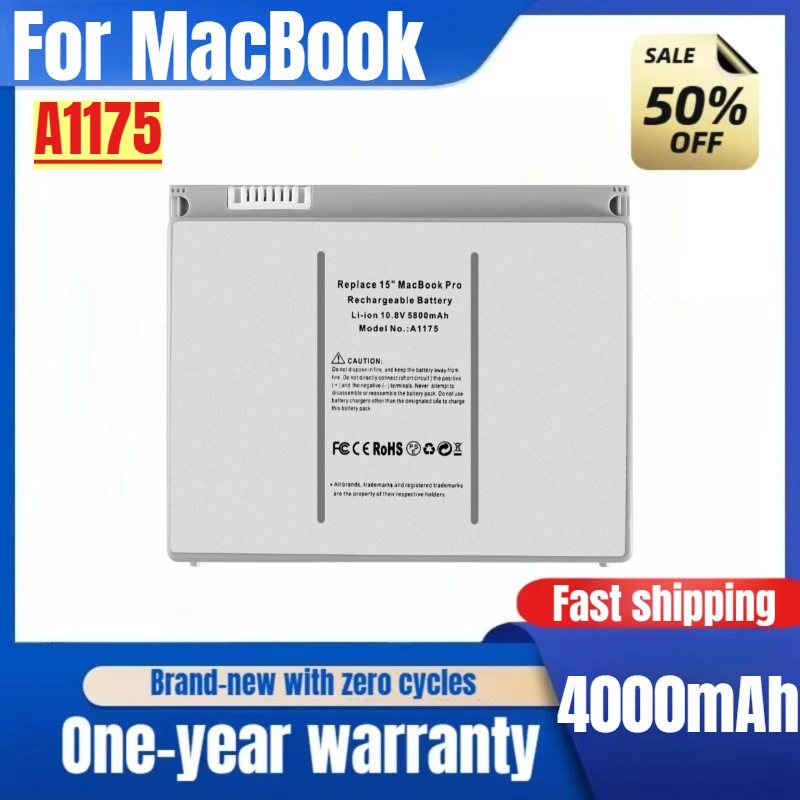 

Аккумулятор для ноутбука A1175 для MacBook Pro 15 "A1150, Новое поступление, аккумулятор большой емкости, высококачественная сменная батарея