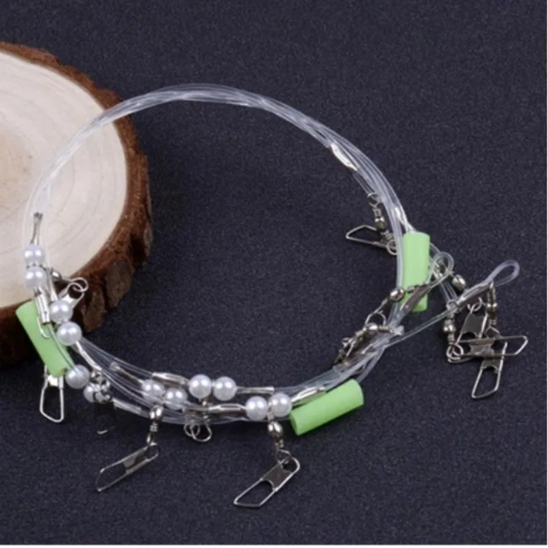 6-teiliges Set 20cm Tintenfisch-Angelvorfach mit Leuchtperlen, Drehgelenk und Schnappverschluss für Oktopus, Tintenfisch und Salzwasser-Angeln – Detail 8