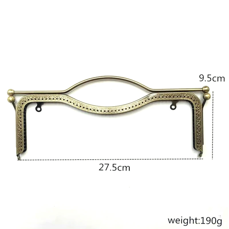 20.5cm 27cm metal bolsa quadro alça beijo fecho bloqueio para mulheres bolsa de embreagem ferragem antigo bronze saco acessórios