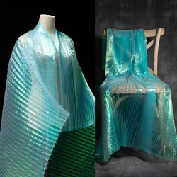 Pleated Texture Fabric Laser Organza Clothing Polyester Material Soft Wholesale Cloth for Sewing Meters Diy