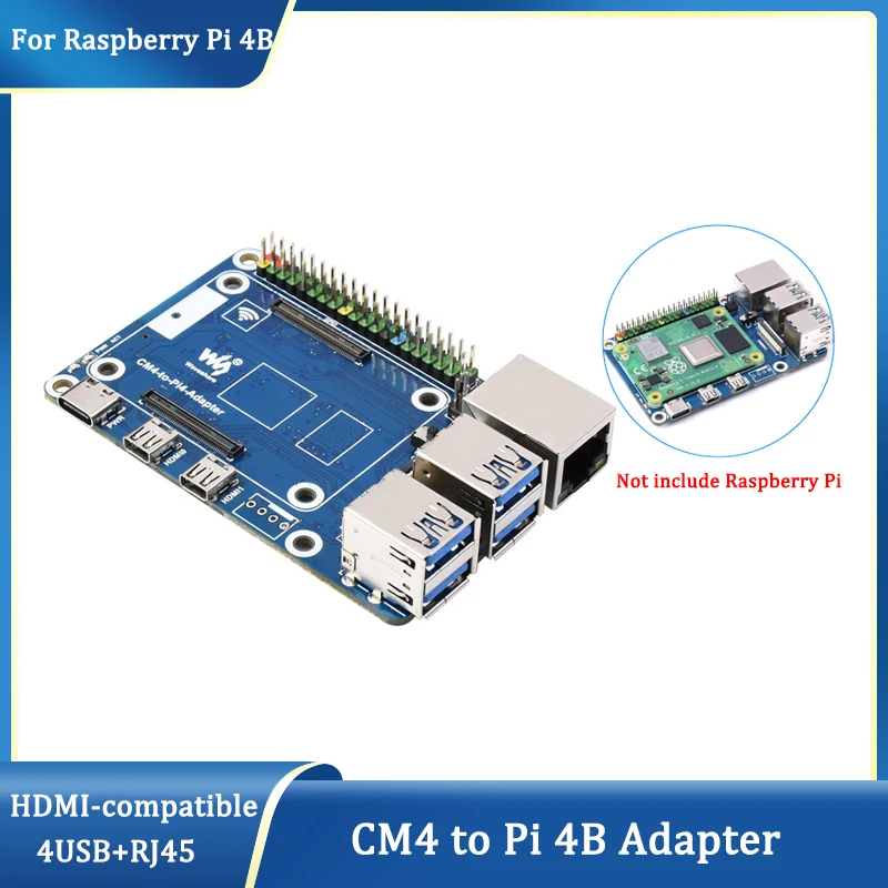 CM4 To Pi 4B Adapter for Raspberry Pi CM4 with GPIO HDMI-compatible 4-Ch USB 3.0 Ethernet Alternative Solution for RPi 4B