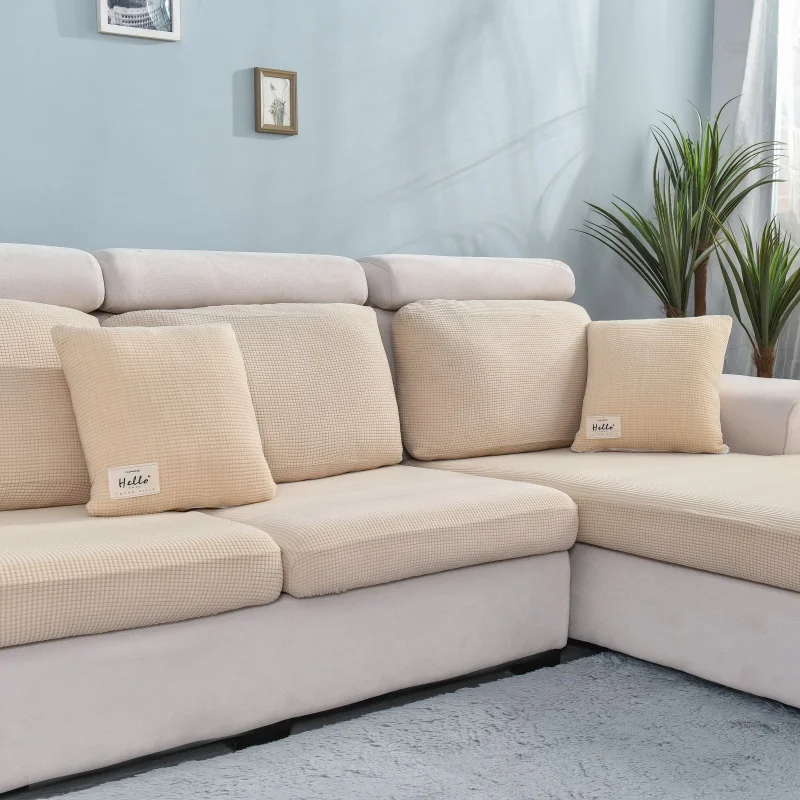 Verdickter, elastischer Sofabezug für das Wohnzimmer, einfarbiger Möbelschutz, Sofakissenbezug, abnehmbarer Sofabezug. – Detail 40