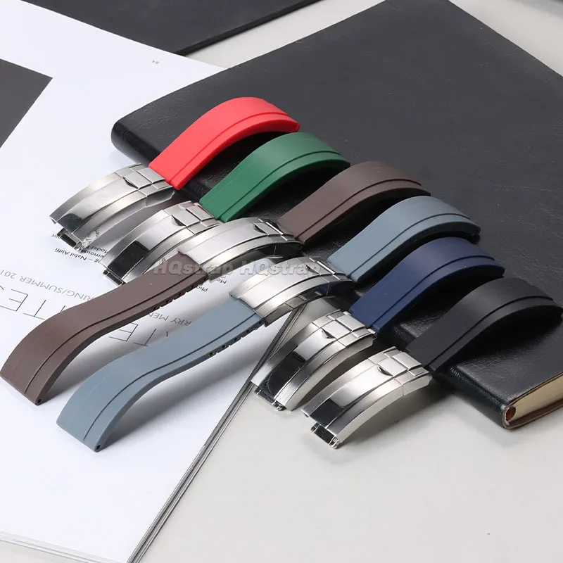 Резиновый ремешок 20 мм, силиконовый браслет, водонепроницаемый ремешок, высококачественный мягкий удобный браслет, спортивные ремешки для часов, сменный ремень