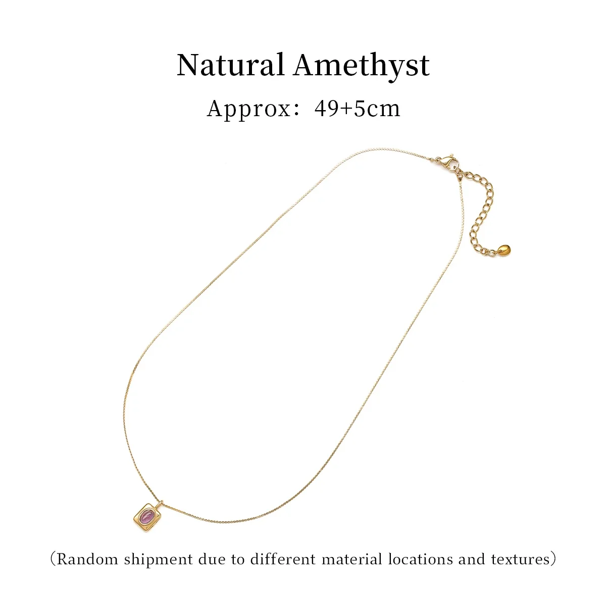 Natural Amethyst & Pink Quartz Crystal Necklace, Gift