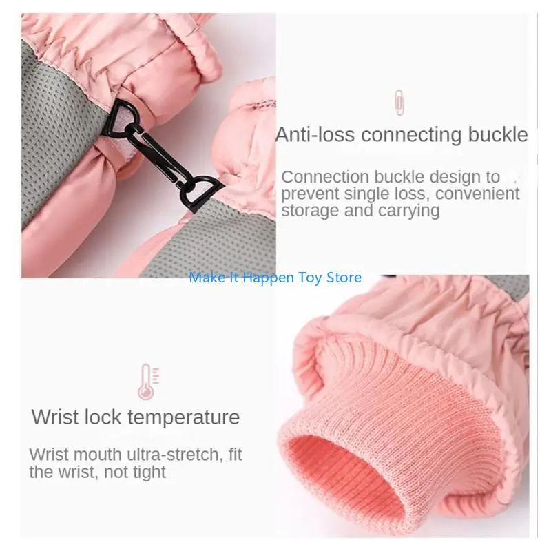 

28EC детские зимние теплые перчатки, противоскользящие варежки, лыжные перчатки с принтом единорога, подарки