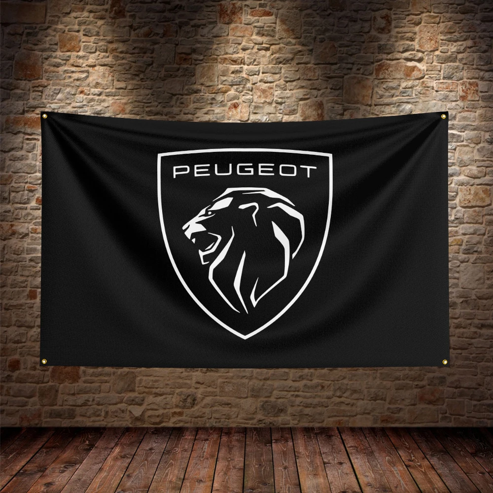 90x150cm Peugeots Sport Flag Polyester Printed Racing Car Banner Garage or Outdoor For Decoration