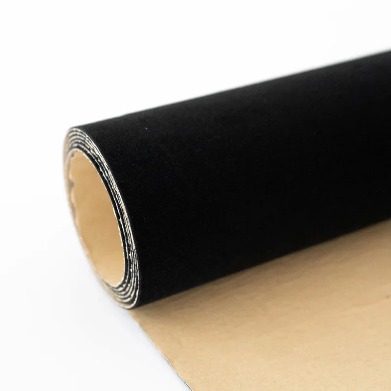 

25cm/45cm Black Self Adhesive Plush Flocking Fabric Flock Velvet Liner Suede Fabric for Jewelry Box Car Interior Wallpaper