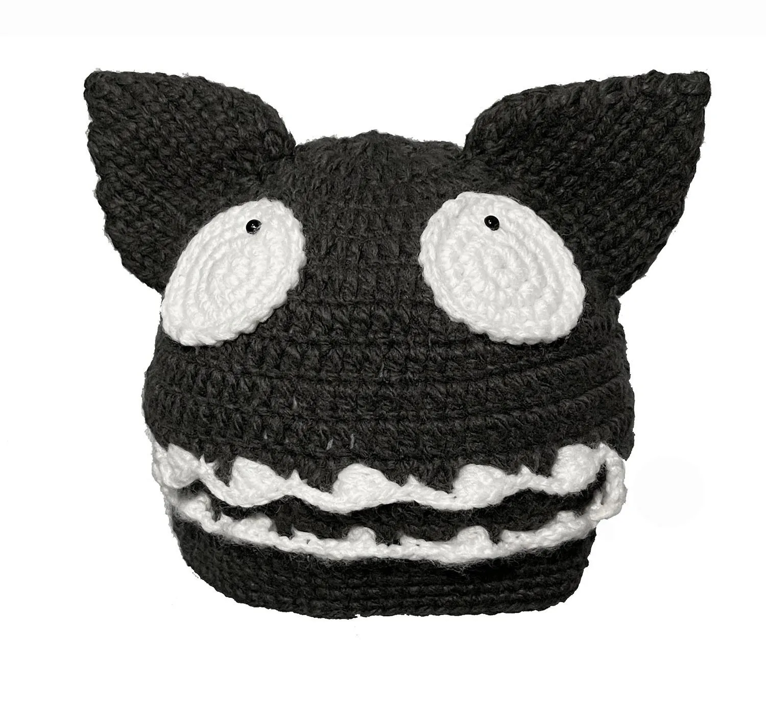 BomHCS Handmade Wolf Ears Caps Devil Pussy Monster Teeth Beanie Knitted Hats (Size is Head Circumference)