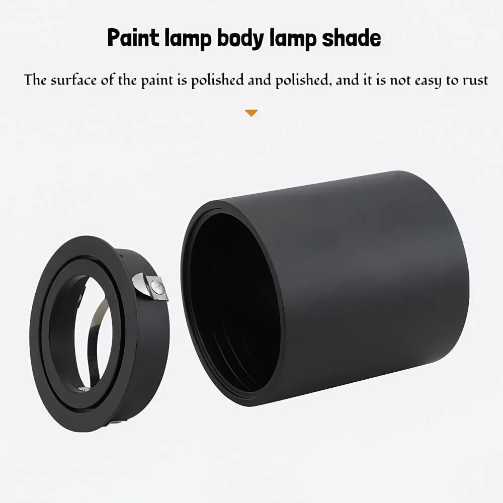 JOYINLED Black Round Adjustable LED Ceiling Spotlight, Surface-Mounted Downlight Fixture Frame for Retail, Artwork & Library