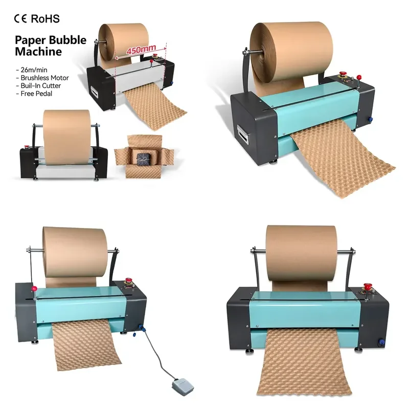 

2026 CE Aircosan 450mm 26m/min Paper Void Fill Bubble Machine with Cushion Packaging & Kraft Paper Making Function