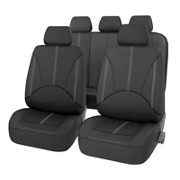 Juego de fundas para asiento de coche, cojín para asiento de vehículo de cuero PU transpirable, funda envolvente completa para coche, almohadilla de protección completa para automóvil de 5 asientos