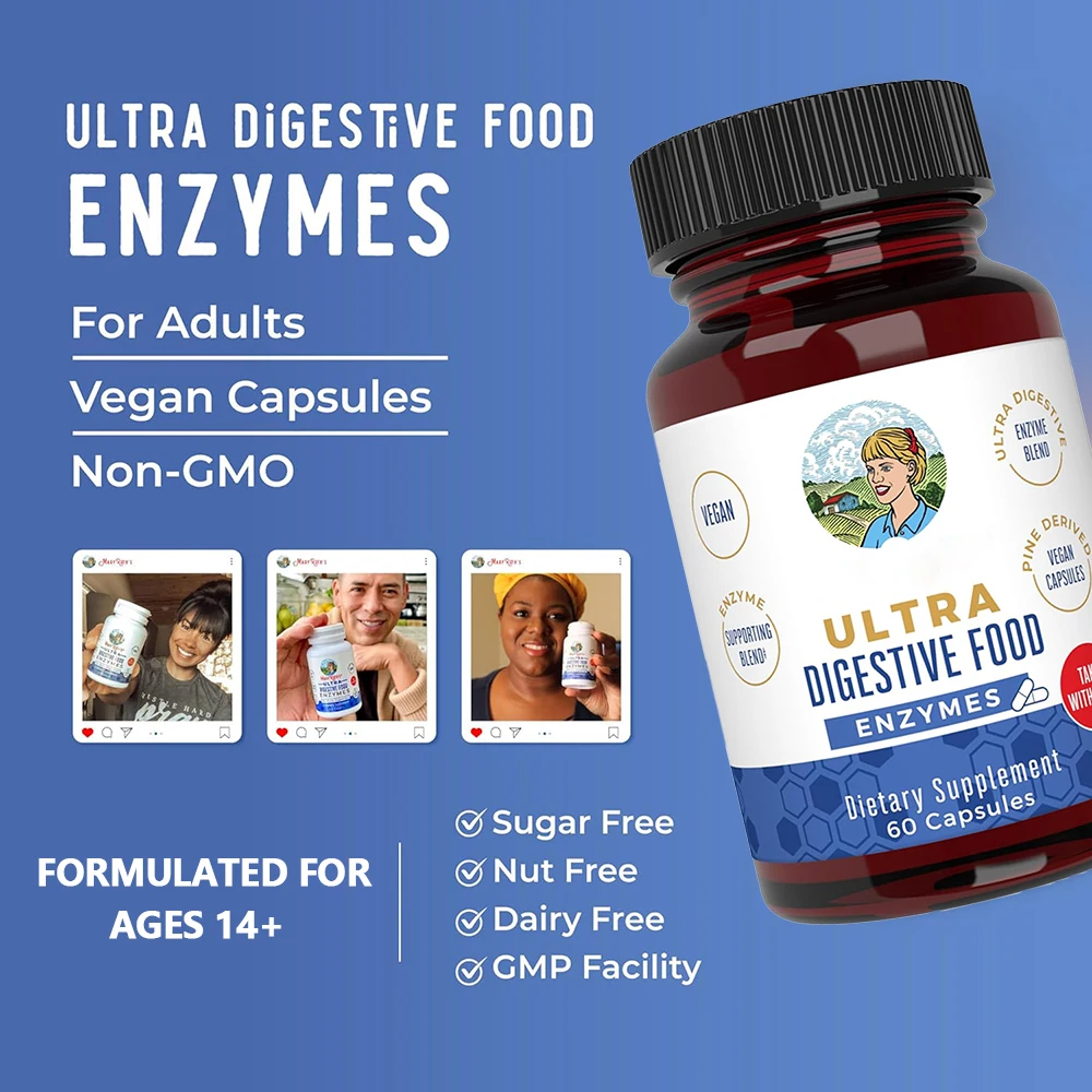 

Organics Ultra Digestive Food Enzymes Capsules - 60 Capsules - Supplement for Gut Health Support, Digestion & Immune Support