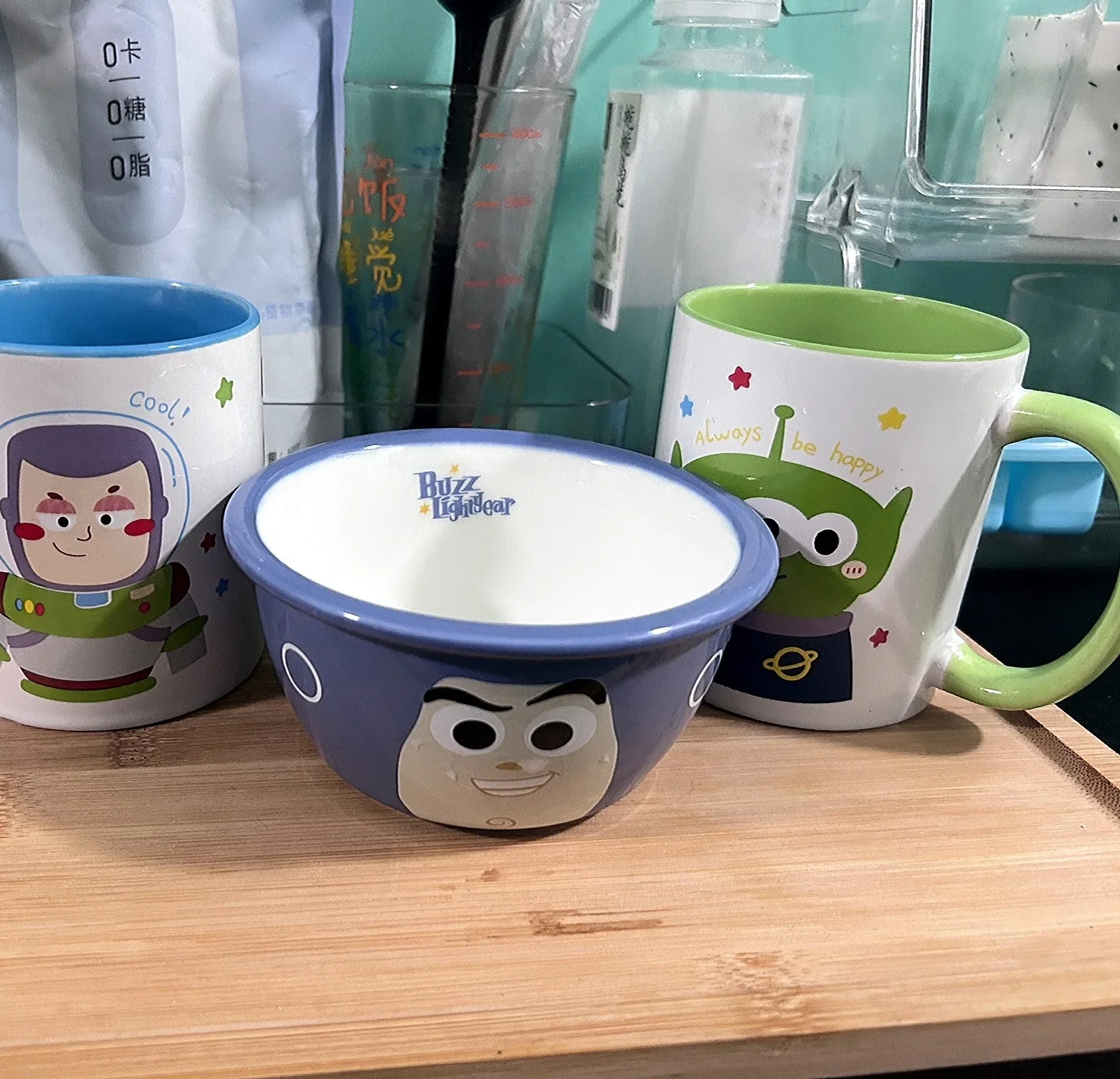 Disney Buzz Lightyear Cartoon Fun Cute squisite stoviglie ciotola per bambini casa insalata di ceramica Yogurt piatto colazione piatto giocattoli